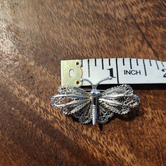 antique silver butterfly brooch - Picture 3 of 3